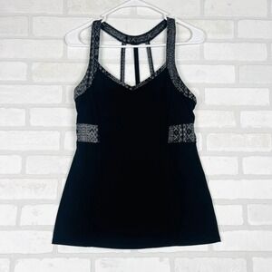 Athleta Black Fitness Tank Top Built In Bra Activewear Workout‎ Top S